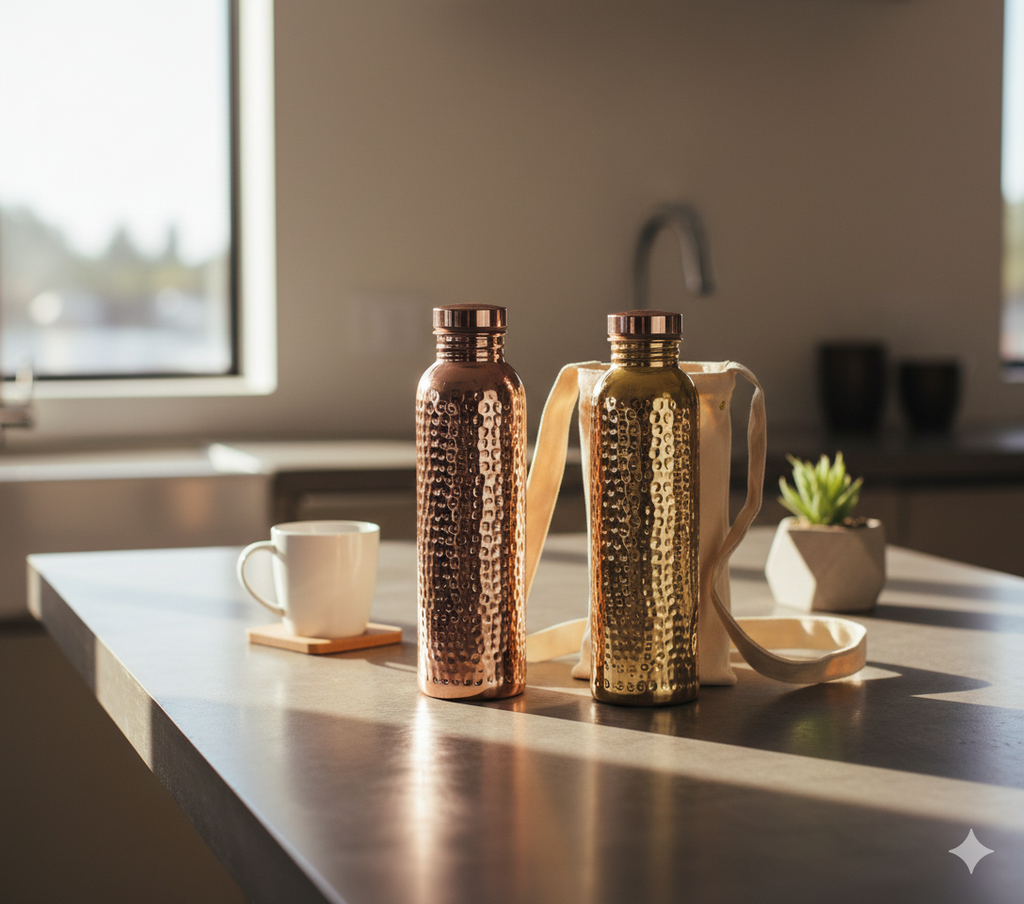 Stainless steel cold water kettle with concave and convex texture electroplated copper kettle